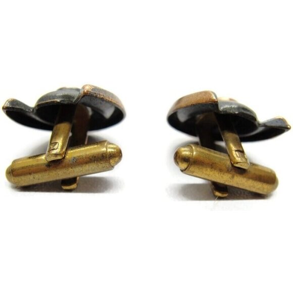 Vintage Modernist Cufflinks Copper Tone Unique Design  Shirt Accessories Wedding - Picture 8 of 13